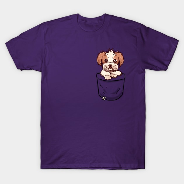 Pocket Shih Tzu Puppy T-Shirt by TechraPockets